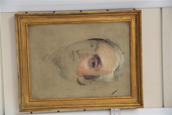 Attributed to Sir Thomas Lawrence (1769-1830) Study for a portrait of a gentleman, J Hare Esq, MP 15 x 11.25in.
